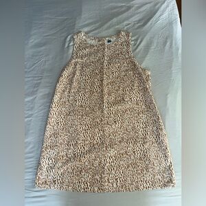 Old Navy Brown and White Patterned Dress